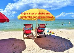  We have rented 2 chairs and an umbrella at the beach for your stay